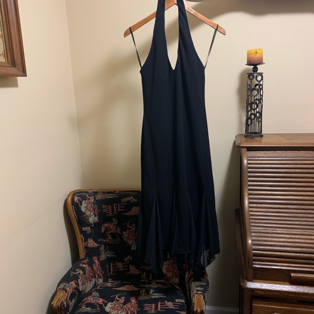Formal dress for a wedding or office party.